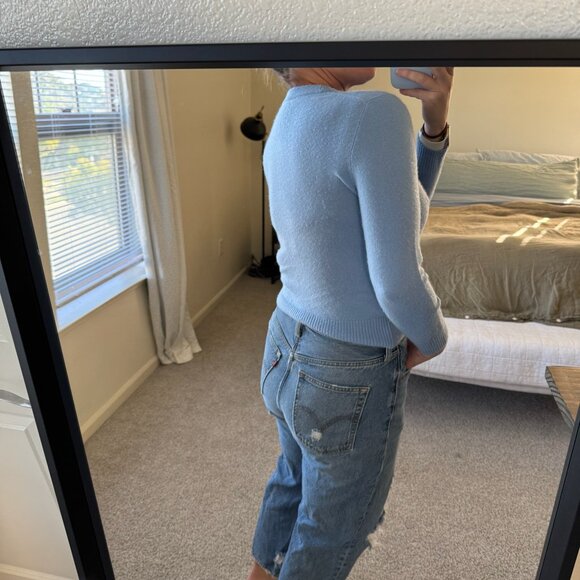 J. Crew Cornflower Blue Cashmere Crewneck Sweater - Picture 8 of 9